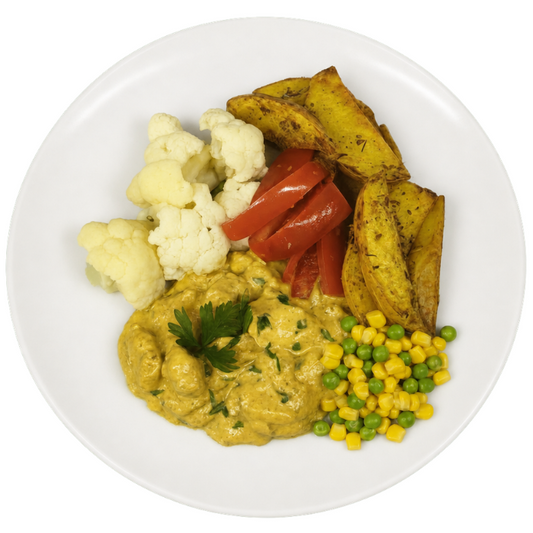 Estrogonofe de Frango, Champignon, Batata, Couve Flor, Pimentão e Milho - 500g - ME6