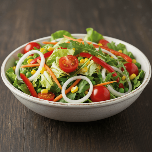 FRESH FIT - Alface americana, rúcula tomate cereja, cebola branca, cenoura, Pimentão vermelho, milho e ervilha - 200g - SA4