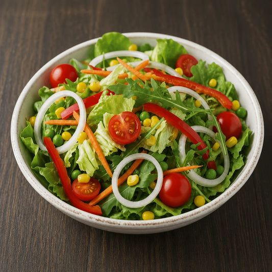 FRESH FIT - Alface americana, rúcula tomate cereja, cebola branca, cenoura, Pimentão vermelho, milho e ervilha - 200g - SA4