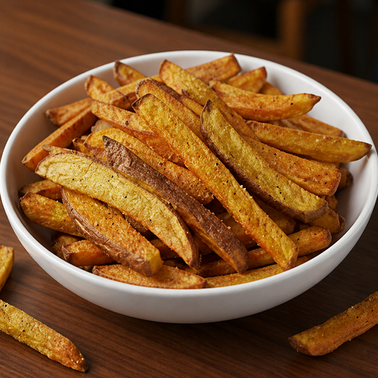 Batata-doce com casca 160g assada no forno com azeite de oliva extravirgem, páprica, alecrim e sal do Himalaia - PB1